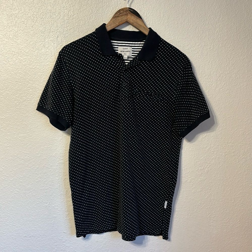 Peter Werth Dot Print Polo Shirt Small